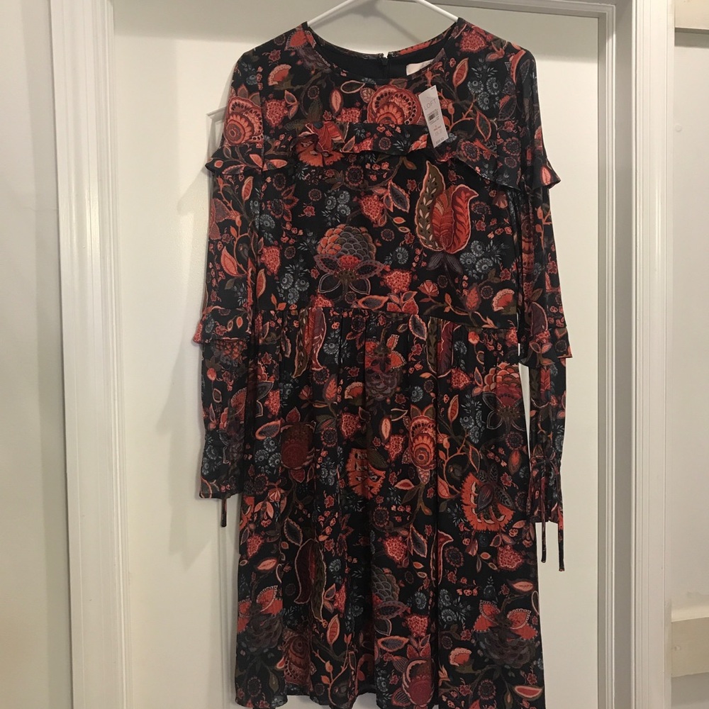 Brown floral dress from the Loft - brand new